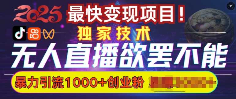 欲罢不能的无人直播引流,超暴力日引流1000+高质量精准创业粉